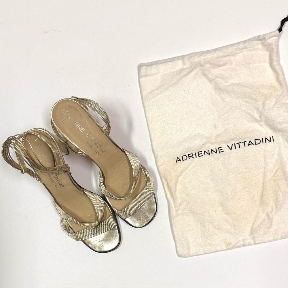 Adrienne Vittadini Metallic Gold Heels